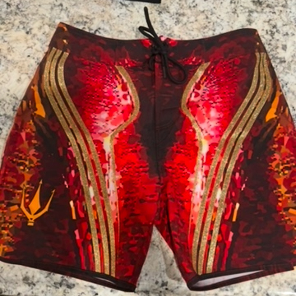 Men's Red and Gold FIED Competition Shorts